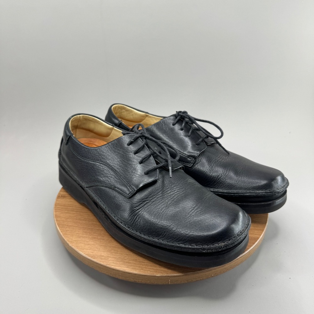 1803 Mens Black Leather Derby Dress Shoes Size 46 12 Portugal Minimalist Classic